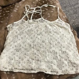White lace tank top
